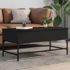 vidaXL fekete szerelt fa és fém dohányzóasztal 100 x 50 x 45 cm bútor