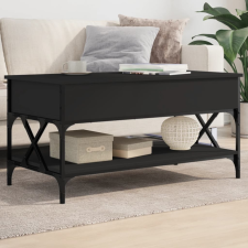 vidaXL fekete szerelt fa és fém dohányzóasztal 100 x 50 x 50 cm bútor