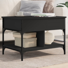 vidaXL fekete szerelt fa és fém dohányzóasztal 70 x 50 x 50 cm bútor