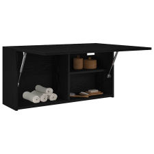 vidaXL fekete szerelt fa fali fürdőszobaszekrény 80x25x40 cm fürdőszoba bútor
