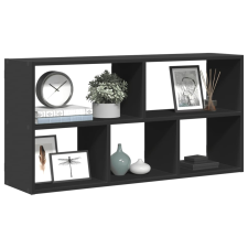vidaXL fekete szerelt fa fali polc 100 x 25 x 50 cm bútor