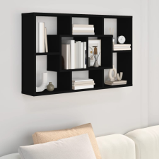 vidaXL fekete szerelt fa fali polc 85 x 16 x 52,5 cm bútor