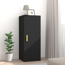 vidaXL fekete szerelt fa faliszekrény 34,5 x 34 x 90 cm bútor