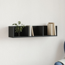 vidaXL fekete szerelt fa faliszekrény 75x18x16,5 cm bútor