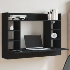 vidaXL fekete szerelt fa falra szerelhető íróasztal 105 x 48 x 75 cm bútor