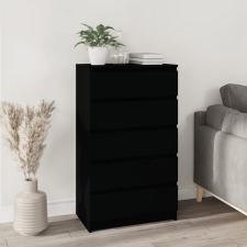 vidaXL fekete szerelt fa fiókos szekrény 60 x 36 x 103 cm bútor