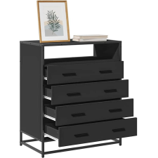 vidaXL fekete szerelt fa fiókos szekrény 70x41x83,5 cm (849089 VidaXL) bútor