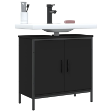 vidaXL fekete szerelt fa fürdőszobai mosdószekrény 60 x 30 x 60 cm fürdőszoba bútor