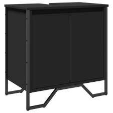 vidaXL fekete szerelt fa fürdőszobai mosdószekrény 60 x 35 x 60 cm (848654) fürdőszoba bútor