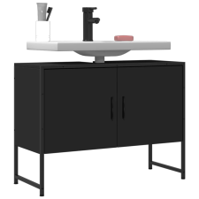 vidaXL fekete szerelt fa fürdőszobai mosdószekrény 80 x 33 x 60 cm fürdőszoba bútor