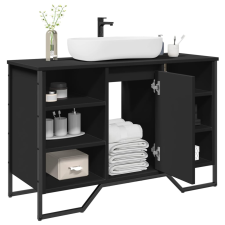 vidaXL fekete szerelt fa fürdőszobai mosdószekrény 91 x 35 x 60 cm fürdőszoba bútor