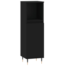 vidaXL fekete szerelt fa fürdőszobaszekrény 30 x 30 x 100 cm (831549) fürdőszoba bútor