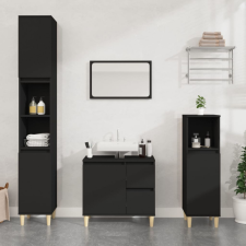 vidaXL fekete szerelt fa fürdőszobaszekrény 65 x 33 x 60 cm fürdőszoba bútor
