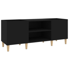 vidaXL fekete szerelt fa hanglemezszekrény 121x38x48 cm (831926) bútor