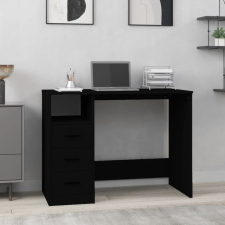 vidaXL fekete szerelt fa íróasztal fiókokkal 102 x 50 x 76 cm íróasztal