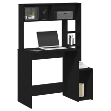 vidaXL fekete szerelt fa íróasztal polcokkal 100x45x140 cm íróasztal