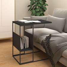 vidaXL fekete szerelt fa kisasztal 55x36x59,5 cm bútor