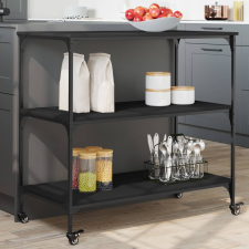 vidaXL fekete szerelt fa konyhai kocsi 102 x 50 x 95 cm bútor