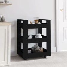 vidaXL fekete szerelt fa konyhai-kocsi 60 x 45 x 80 cm bútor