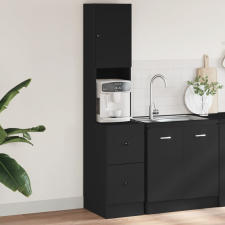 vidaXL fekete szerelt fa konyhaszekrény 35 x 50 x 180 cm bútor