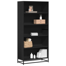 vidaXL fekete szerelt fa könyvszekrény 80,5 x 35 x 170,5 cm bútor