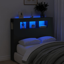 vidaXL fekete szerelt fa LED-es fejtámla 120x18,5x103,5 cm ágy és ágykellék