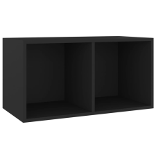vidaXL fekete szerelt fa lemeztároló doboz 71 x 34 x 36 cm (800118) bútor