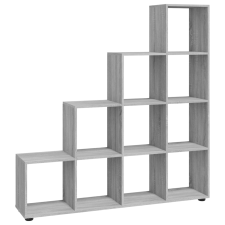 vidaXL fekete szerelt fa lépcsős könyvespolc 142 cm (342601) bútor