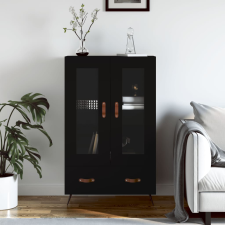 vidaXL fekete szerelt fa magasszekrény 69,5 x 31 x 115 cm bútor