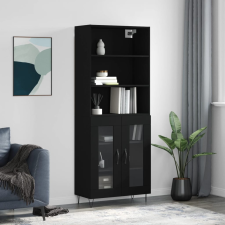 vidaXL fekete szerelt fa magasszekrény 69,5 x 34 x 180 cm bútor