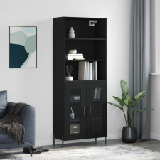 vidaXL fekete szerelt fa magasszekrény 69,5 x 34 x 180 cm bútor