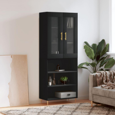 vidaXL fekete szerelt fa magasszekrény 69,5 x 34 x 180 cm bútor