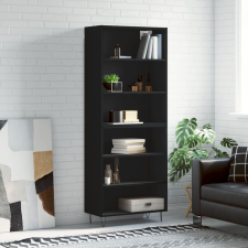 vidaXL fekete szerelt fa magasszekrény 69,5x32,5x180 cm bútor