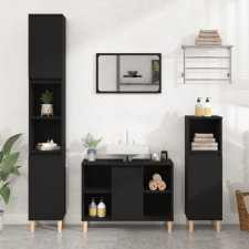 vidaXL fekete szerelt fa mosdószekrény 80 x 33 x 60 cm fürdőszoba bútor