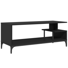 vidaXL fekete szerelt fa/porszórt acél TV-szekrény 102 x 40 x 41 cm (842411) bútor