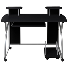 vidaXL fekete szerelt fa számítógépasztal 110 x 52 x 88,5 cm (20582) íróasztal