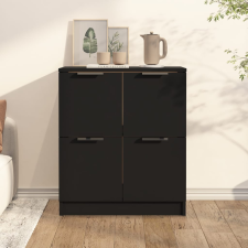 vidaXL fekete szerelt fa tálalóasztal 60 x 30 x 70 cm bútor