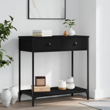 vidaXL fekete szerelt fa tálalóasztal 75 x 34,5 x 75 cm bútor