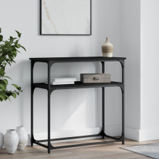 vidaXL fekete szerelt fa tálalóasztal 75x35,5x75 cm bútor