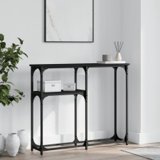 vidaXL fekete szerelt fa tálalóasztal 90x22,5x75 cm bútor