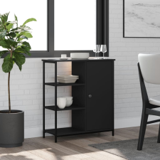 vidaXL fekete szerelt fa tálalószekrény 70 x 30 x 80 cm bútor