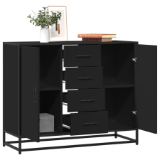 vidaXL fekete szerelt fa tálalószekrény 92 x 35 x 76 cm bútor
