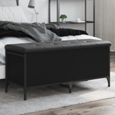 vidaXL fekete szerelt fa tárolópad 102 x 42 x 45 cm bútor