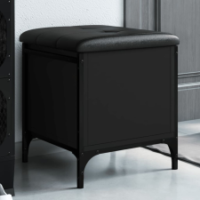 vidaXL Fekete szerelt fa tárolópad 42 x 42 x 45 cm bútor