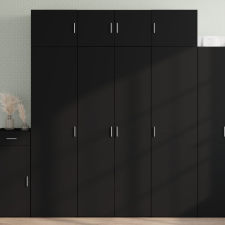 vidaXL fekete szerelt fa tárolószekrény 80 x 42,5 x 225 cm bútor