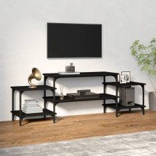 vidaXL fekete szerelt fa TV-szekrény 157x35x52 cm bútor