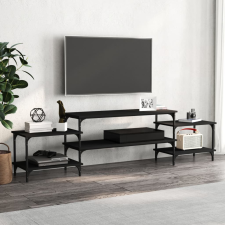 vidaXL fekete szerelt fa TV-szekrény 197x35x52 cm bútor