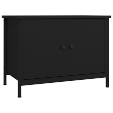 vidaXL fekete szerelt fa TV-szekrény ajtókkal 60x35x45 cm (826295) bútor