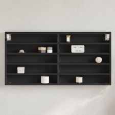 vidaXL fekete szerelt fa vitrinszekrény 100 x 8,5 x 50 cm bútor