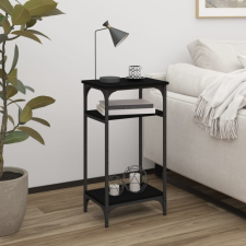 vidaXL fekete színű szerelt fa kisasztal 40 x 30 x 75 cm bútor